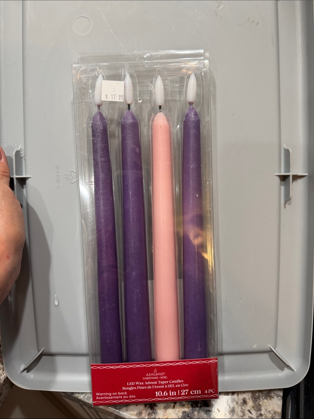 Ashland Purple and Pink LED Taper Candles - Set of 4
